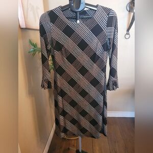 Tommy Hilfiger Black, Brown, White Shift Dress